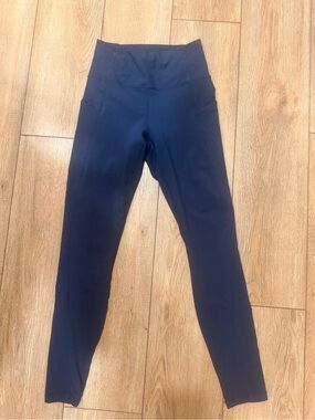 Fabletics Navy High-Rise Active Leggings with Side Pockets